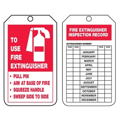 Fire Extinguisher Tag Polyester Durable Plastic Safety Tag for Warning