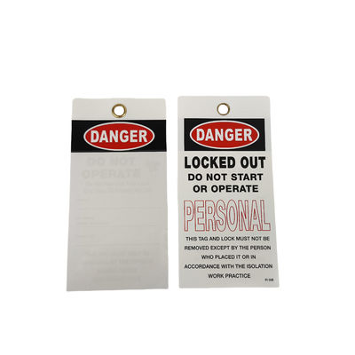 Custom Printed Logo Danger PVC Waterproof Durable Self Laminated Peel and Stick Safety Tag