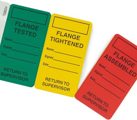 Multi Stage Flange Tag PVC Durable Waterproof Inspection Tag for Pipeline Valve Equipment Safety Maintenance Identification
