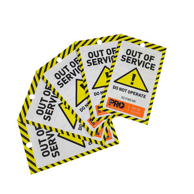 Waterproof PVC Out of Service Safety Warning Tag for Equipment Lockout Tagout