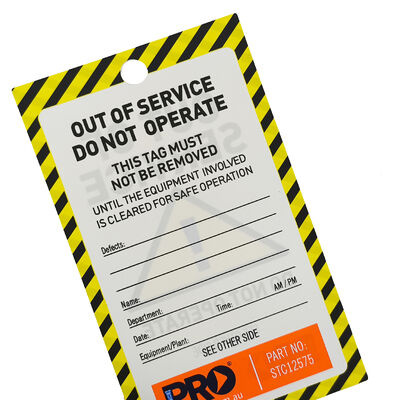 Waterproof PVC Out of Service Safety Warning Tag for Equipment Lockout Tagout