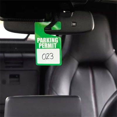Green Parking Permit PVC Hang Tag Waterproof Durable Tag for Car